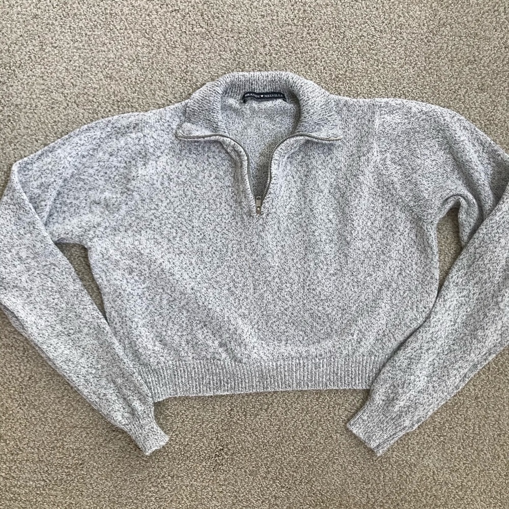 Brandy melville cropped quarter zip turtleneck